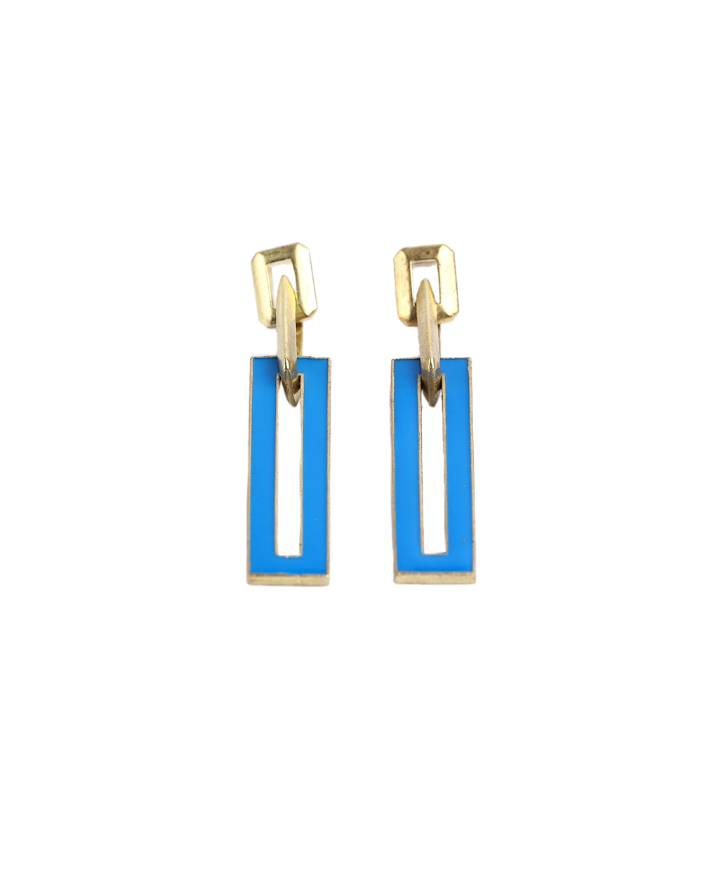 Angled Earrings With Enamel