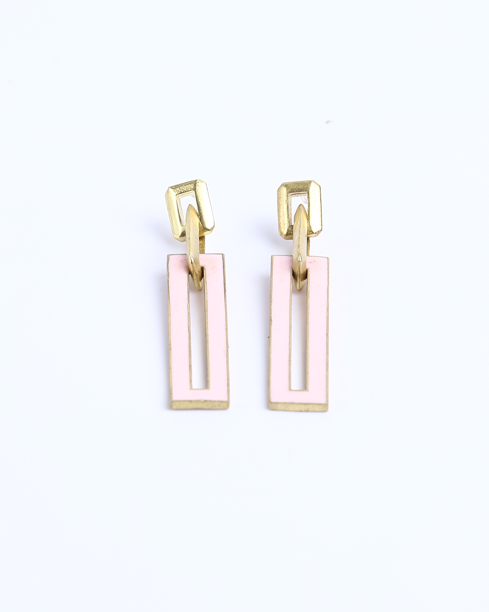 Angled Earrings With Enamel